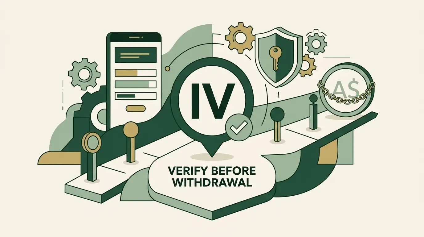 Illustration: Step 4: plan verification and withdrawal before the bonus is complete