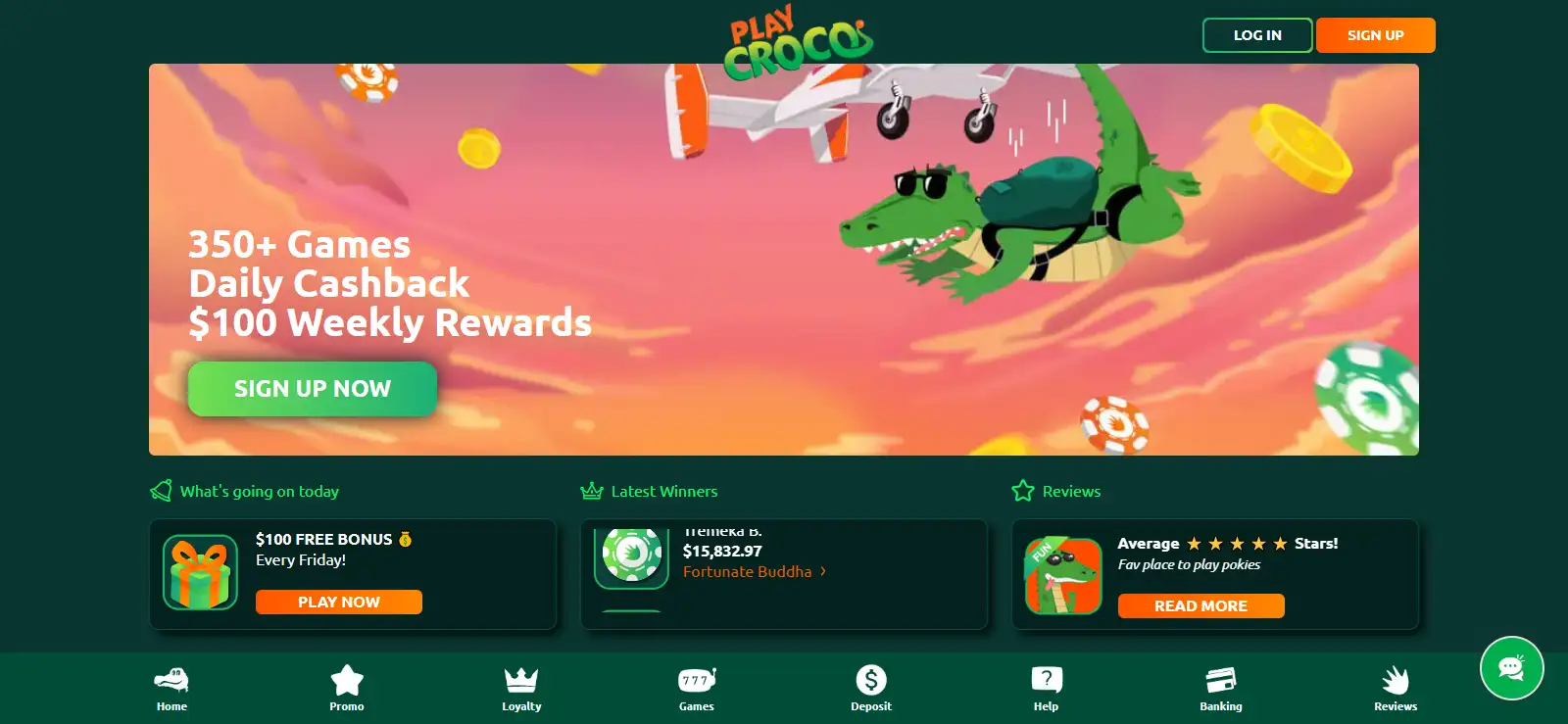 PlayCroco Australia-facing homepage